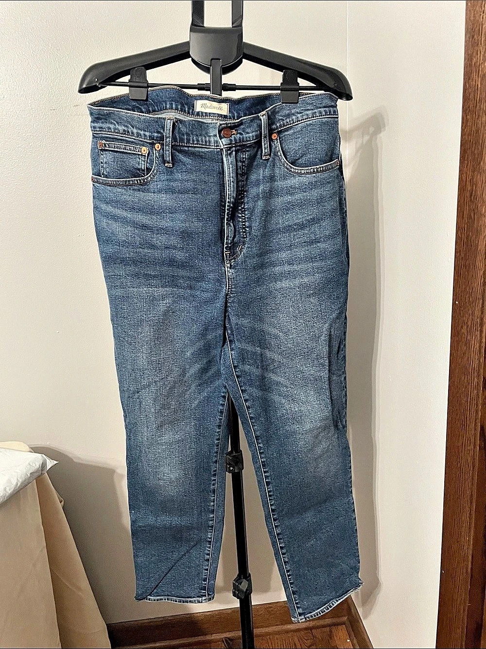 Madewell The Perfect Vintage Straight Crop Jean Blue Waist 32